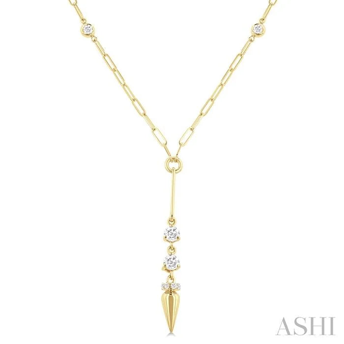 Paperclip Diamond Station Y Necklace
