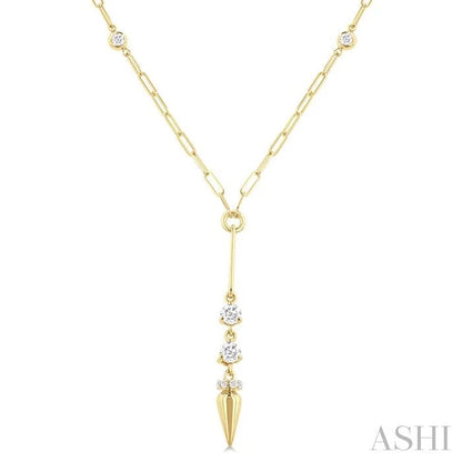 Paperclip Diamond Station Y Necklace