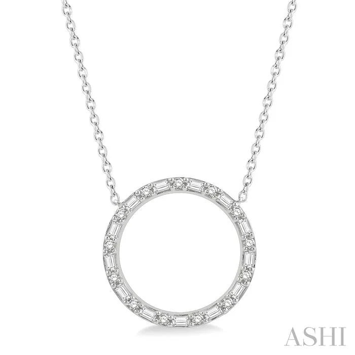 Circle Baguette Diamond Pendant