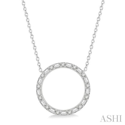 Circle Baguette Diamond Pendant