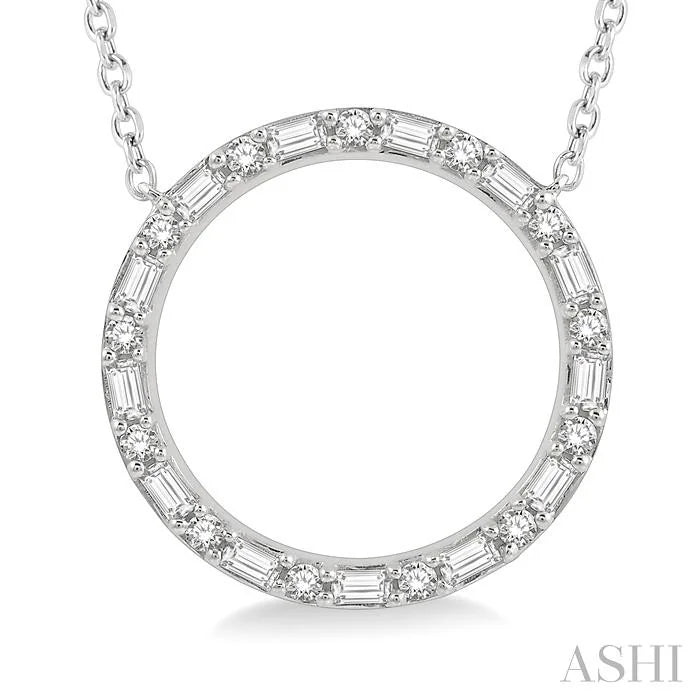 Circle Baguette Diamond Pendant
