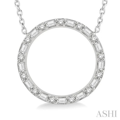 Circle Baguette Diamond Pendant
