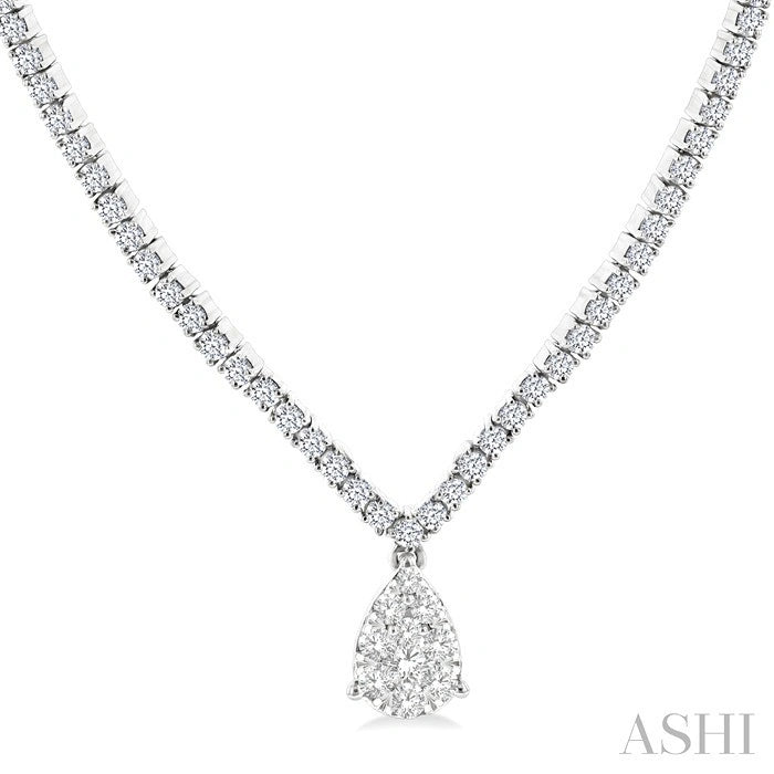Pear Shape Diamond Necklace