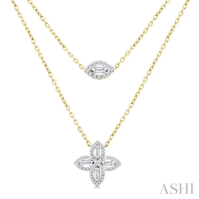 Floral Layered Diamond Necklace