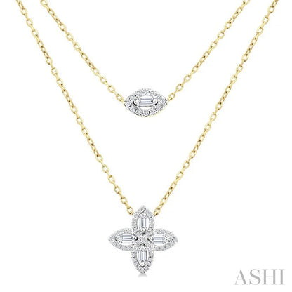 Floral Layered Diamond Necklace
