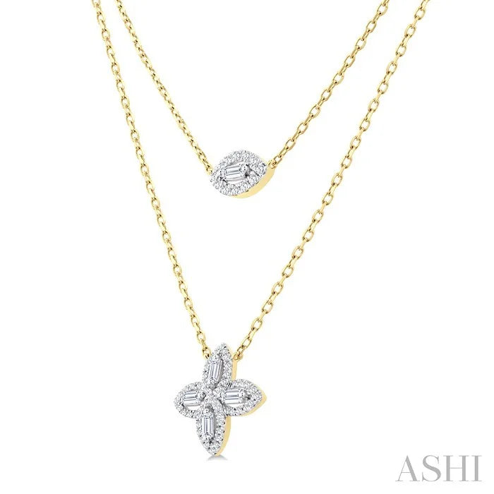 Floral Layered Diamond Necklace