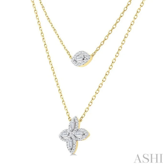 Floral Layered Diamond Necklace