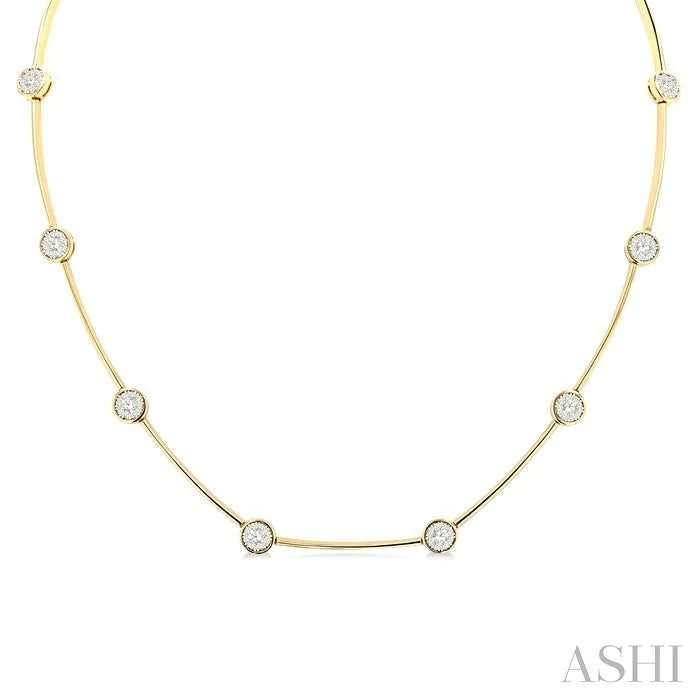 Round Shape Bar Link Lovebright Diamond Necklace