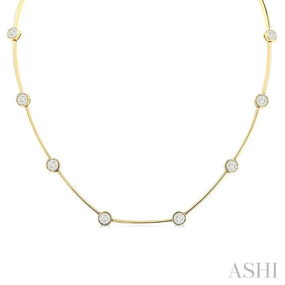 Round Shape Bar Link Lovebright Diamond Necklace