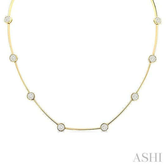 Round Shape Bar Link Lovebright Diamond Necklace