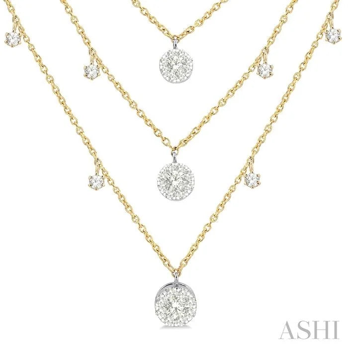 Round Shape Lovebright Diamond Layered Necklace