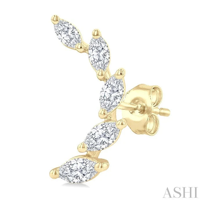 Marquise Shape Diamond Fashion Ear Climbers