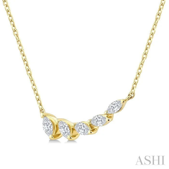 Marquise Shape Diamond Fashion Necklace