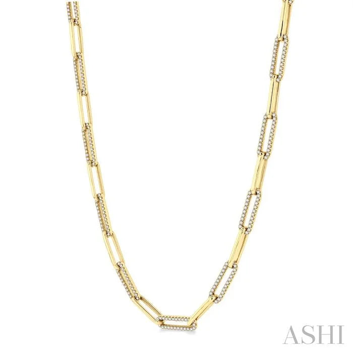 Paperclip Diamond Fashion Necklace