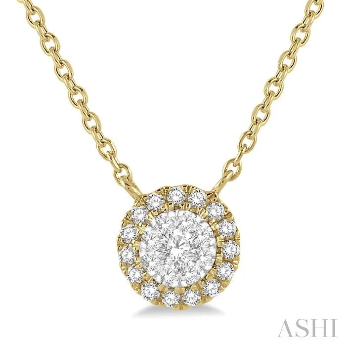 Round Shape Halo Lovebright Essential Diamond Pendant