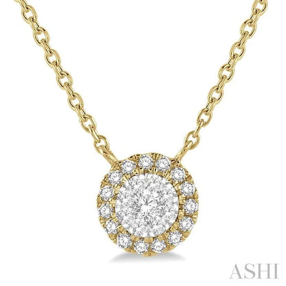 Round Shape Halo Lovebright Essential Diamond Pendant