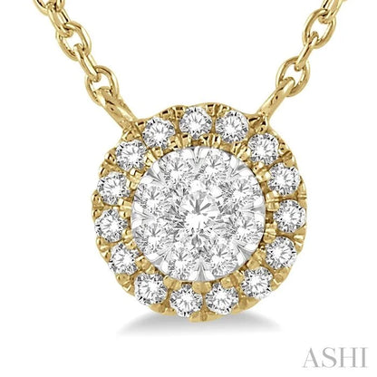 Round Shape Halo Lovebright Essential Diamond Pendant