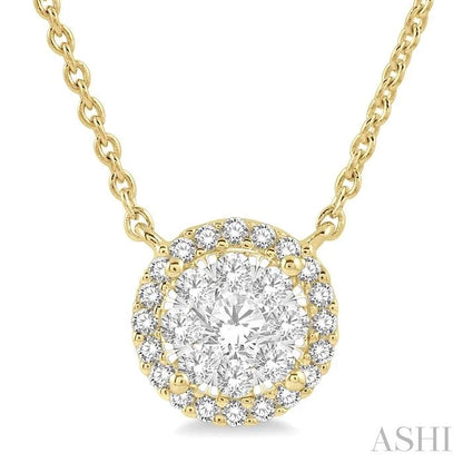 Round Shape Halo Lovebright Essential Diamond Pendant