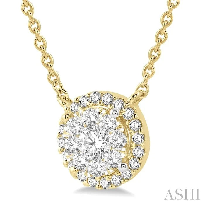 Round Shape Halo Lovebright Essential Diamond Pendant