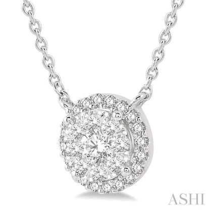 Round Shape Halo Lovebright Essential Diamond Pendant