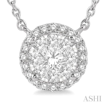 Round Shape Halo Lovebright Essential Diamond Pendant