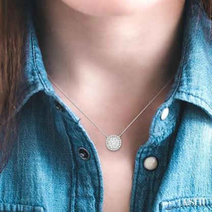 Round Shape Halo Lovebright Essential Diamond Pendant