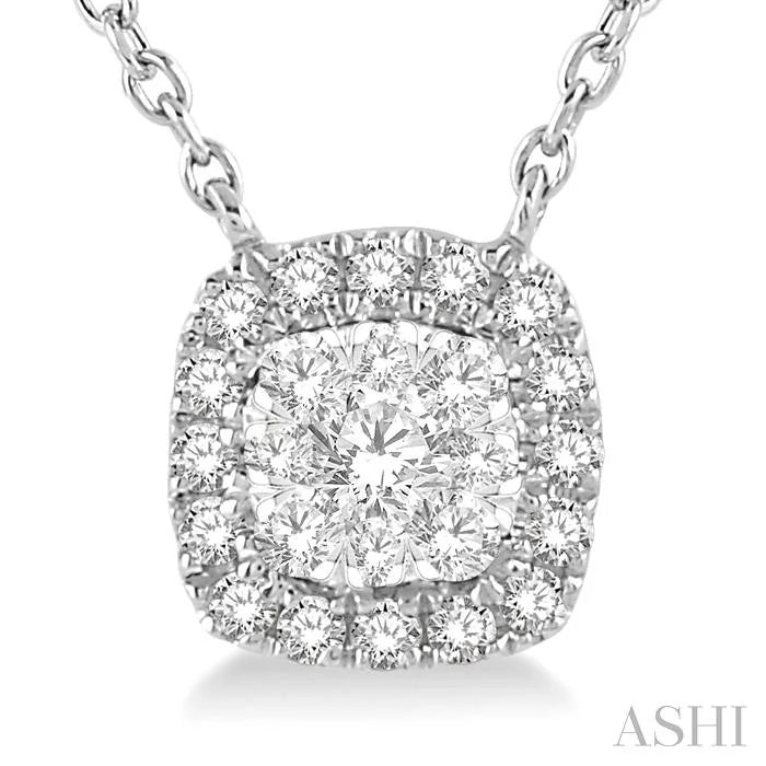 Cushion Shape Halo Lovebright Essential Diamond Pendant