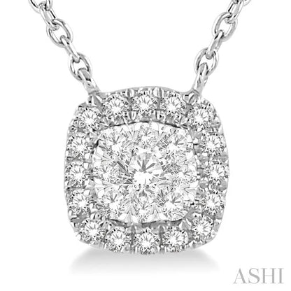 Cushion Shape Halo Lovebright Essential Diamond Pendant