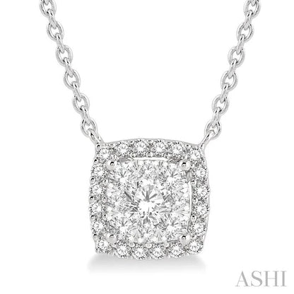Cushion Shape Halo Lovebright Essential Diamond Pendant