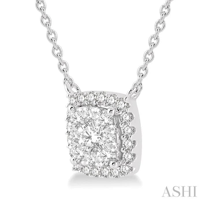 Cushion Shape Halo Lovebright Essential Diamond Pendant
