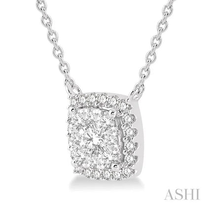 Cushion Shape Halo Lovebright Essential Diamond Pendant