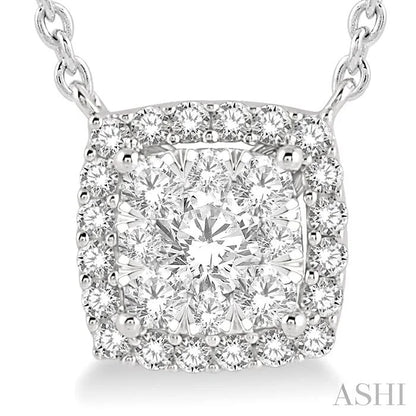 Cushion Shape Halo Lovebright Essential Diamond Pendant