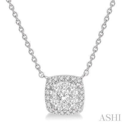 Cushion Shape Halo Lovebright Essential Diamond Pendant