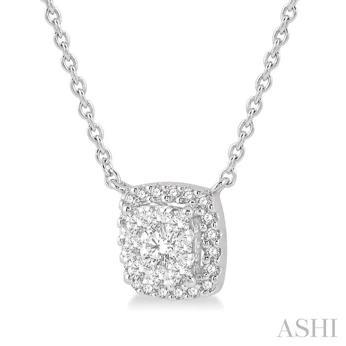Cushion Shape Halo Lovebright Essential Diamond Pendant