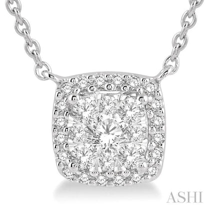 Cushion Shape Halo Lovebright Essential Diamond Pendant