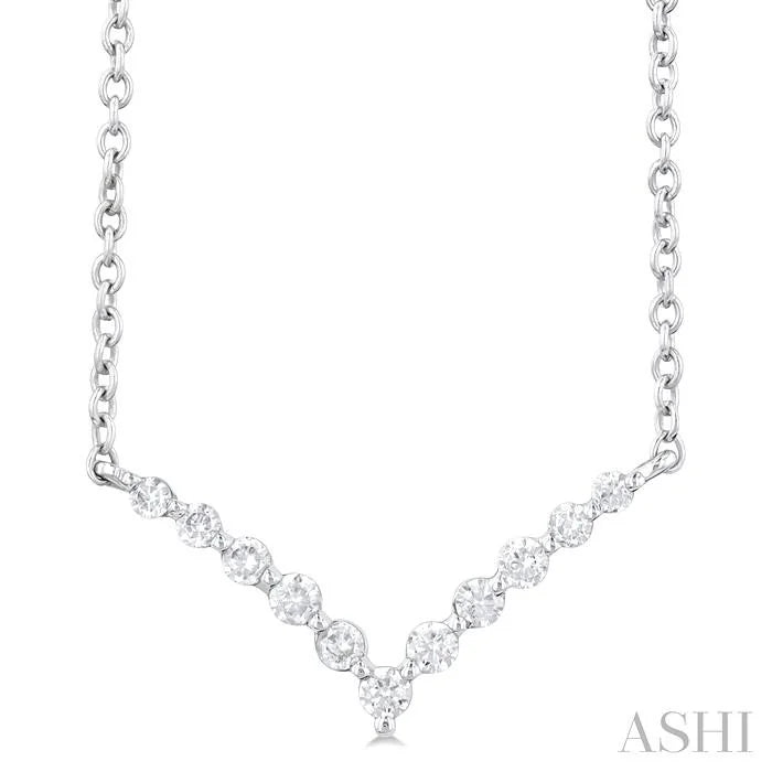 Chevron Petite Diamond Fashion Necklace
