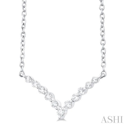 Chevron Petite Diamond Fashion Necklace