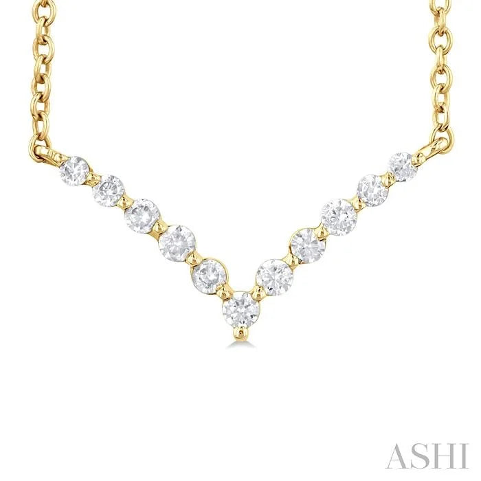 Chevron Petite Diamond Fashion Necklace
