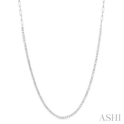 Paperclip Diamond Tennis Necklace