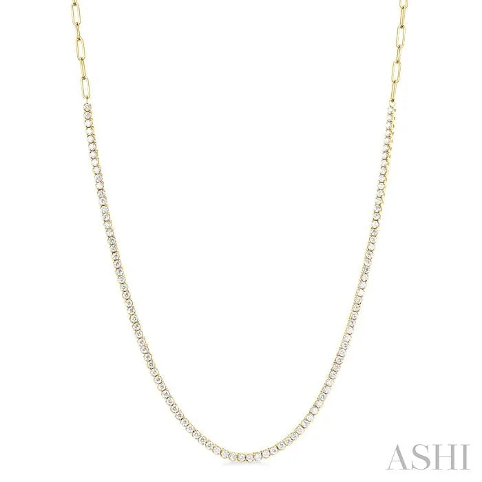 Paperclip Diamond Tennis Necklace