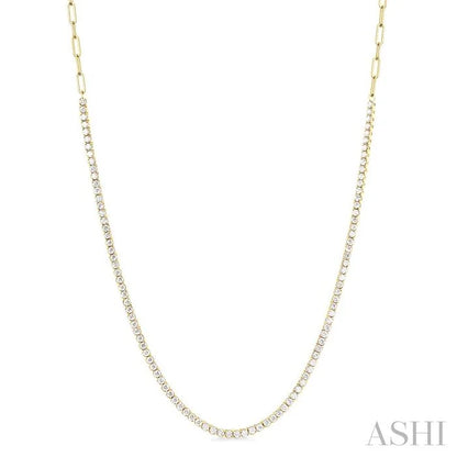 Paperclip Diamond Tennis Necklace