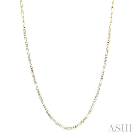 Paperclip Diamond Tennis Necklace