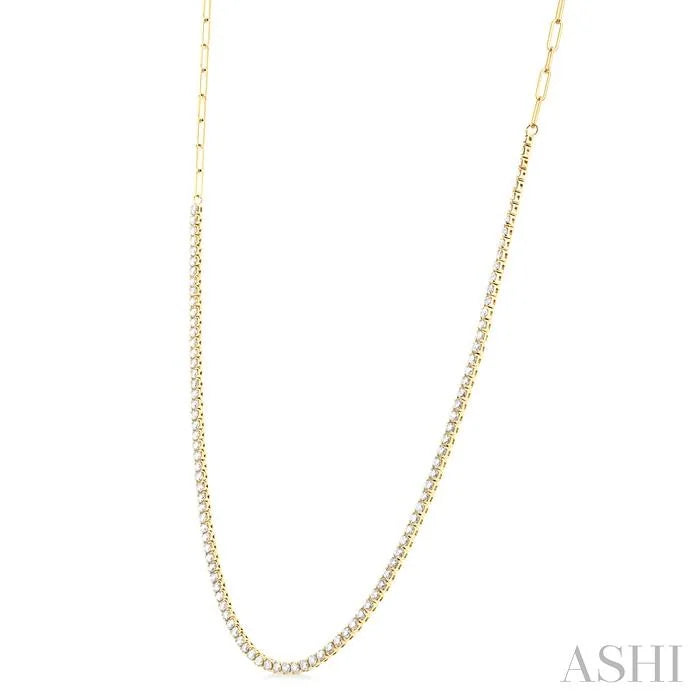 Paperclip Diamond Tennis Necklace