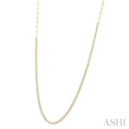 Paperclip Diamond Tennis Necklace