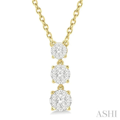 Round Shape Past Present & Future Lovebright Diamond Pendant