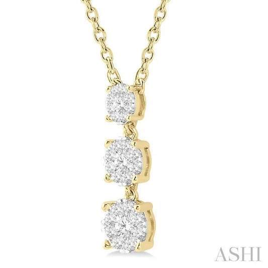 Round Shape Past Present & Future Lovebright Diamond Pendant
