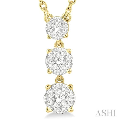 Round Shape Past Present & Future Lovebright Diamond Pendant