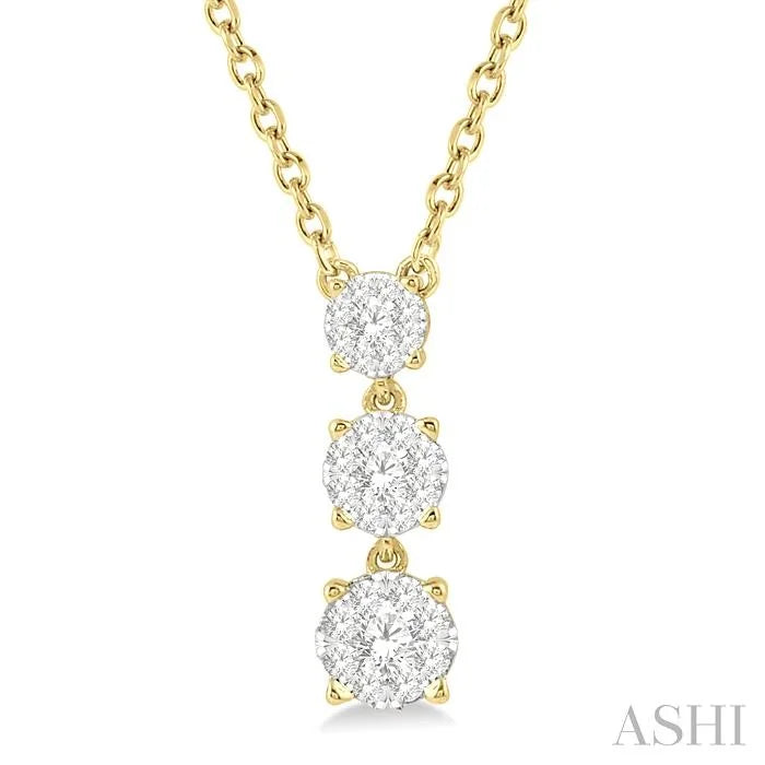 Round Shape Past Present & Future Lovebright Diamond Pendant