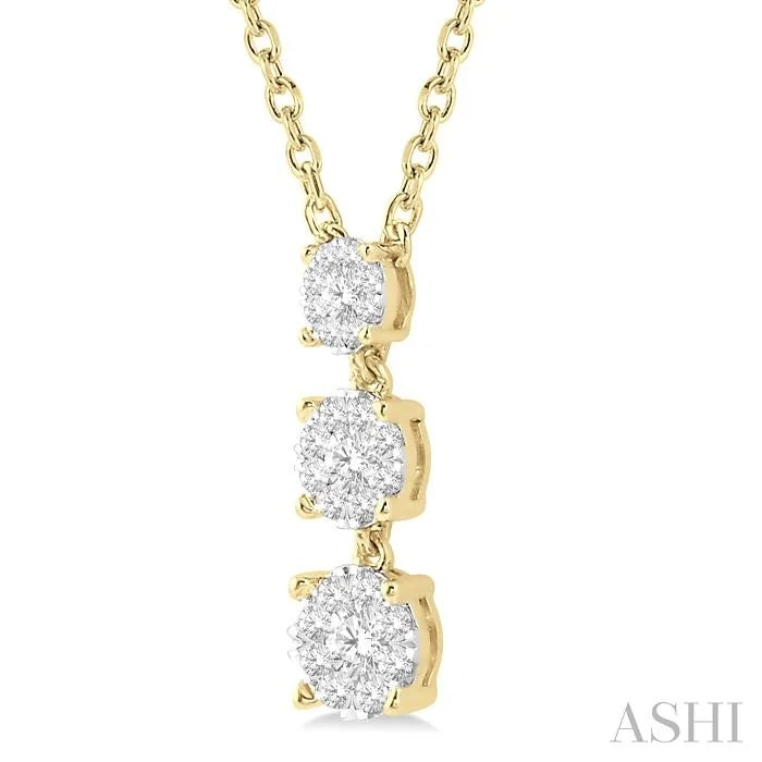Round Shape Past Present & Future Lovebright Diamond Pendant