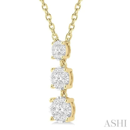 Round Shape Past Present & Future Lovebright Diamond Pendant